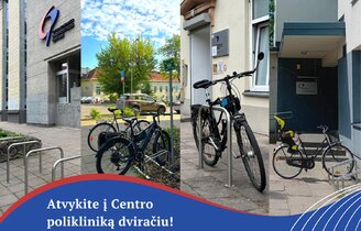 Į Centro polikliniką atminkite dviračiu!