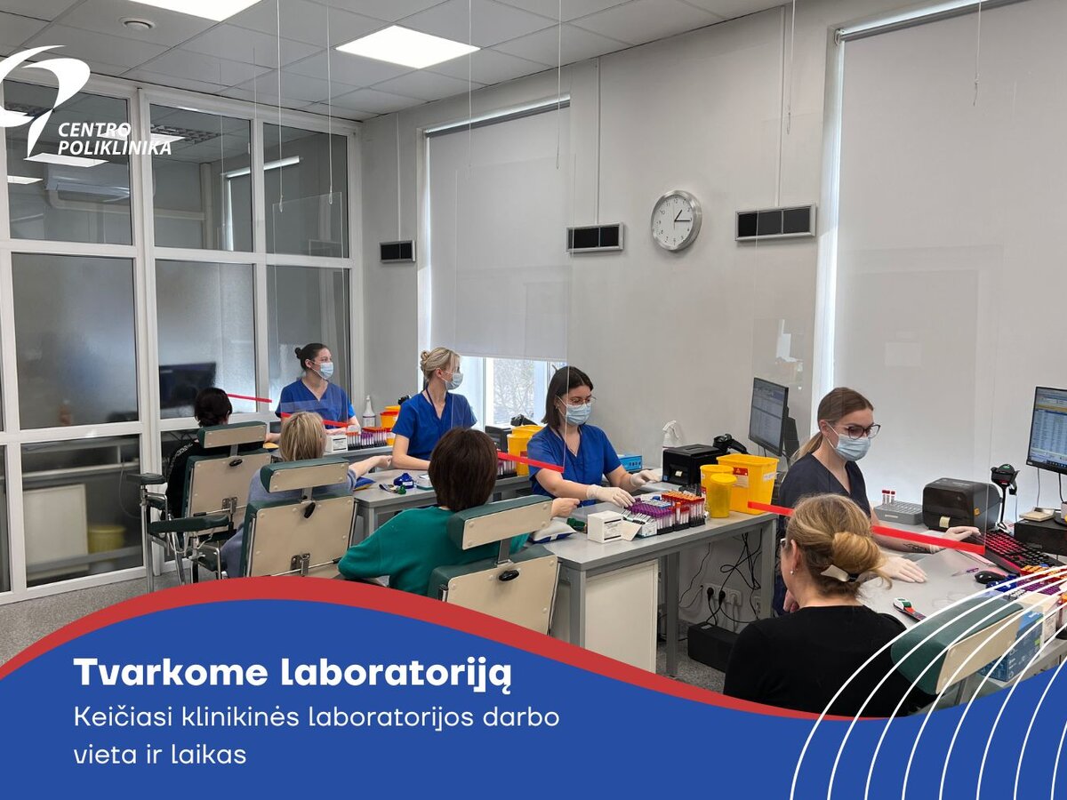 DĖMESIO! Dėl Klinikinės laboratorijos darbo | Pylimas
