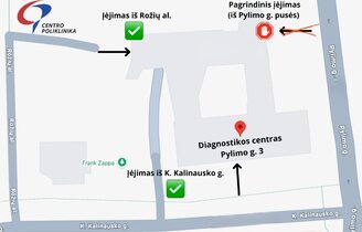 Laikinai uždaromas pagrindinis įėjimas į Diagnostikos centrą